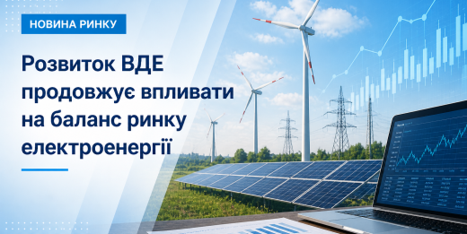 Розвиток ВДЕ продовжує впливати на баланс ринку електроенергії